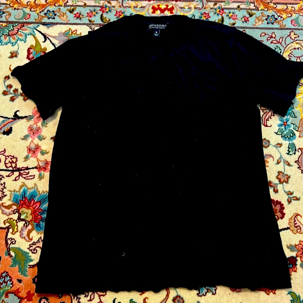Banana republic extra fine merino wool sz small black short sleeve women's top